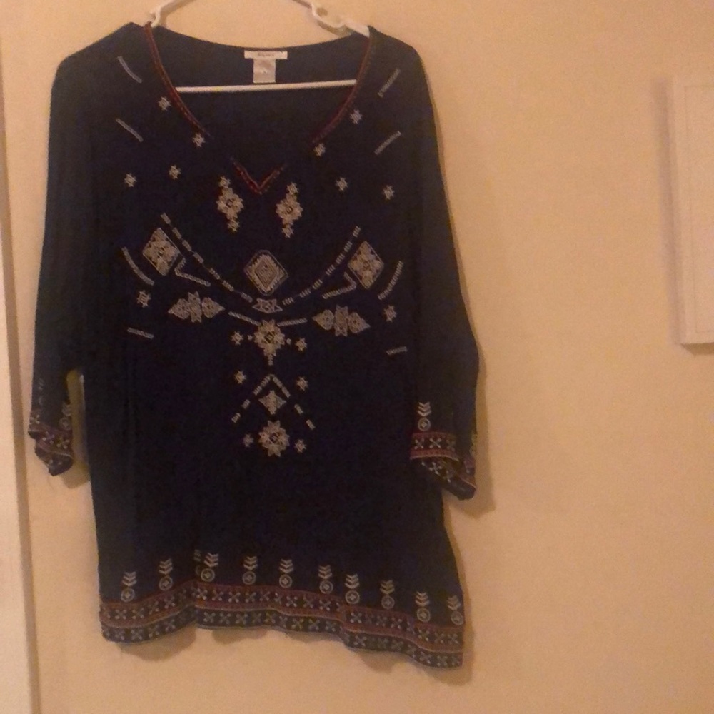 Boho embroidered top